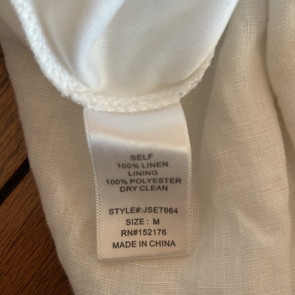 RESET by Jane White Wide leg Cropped Raw hem Linen Pants Size M - Picture 11 of 12